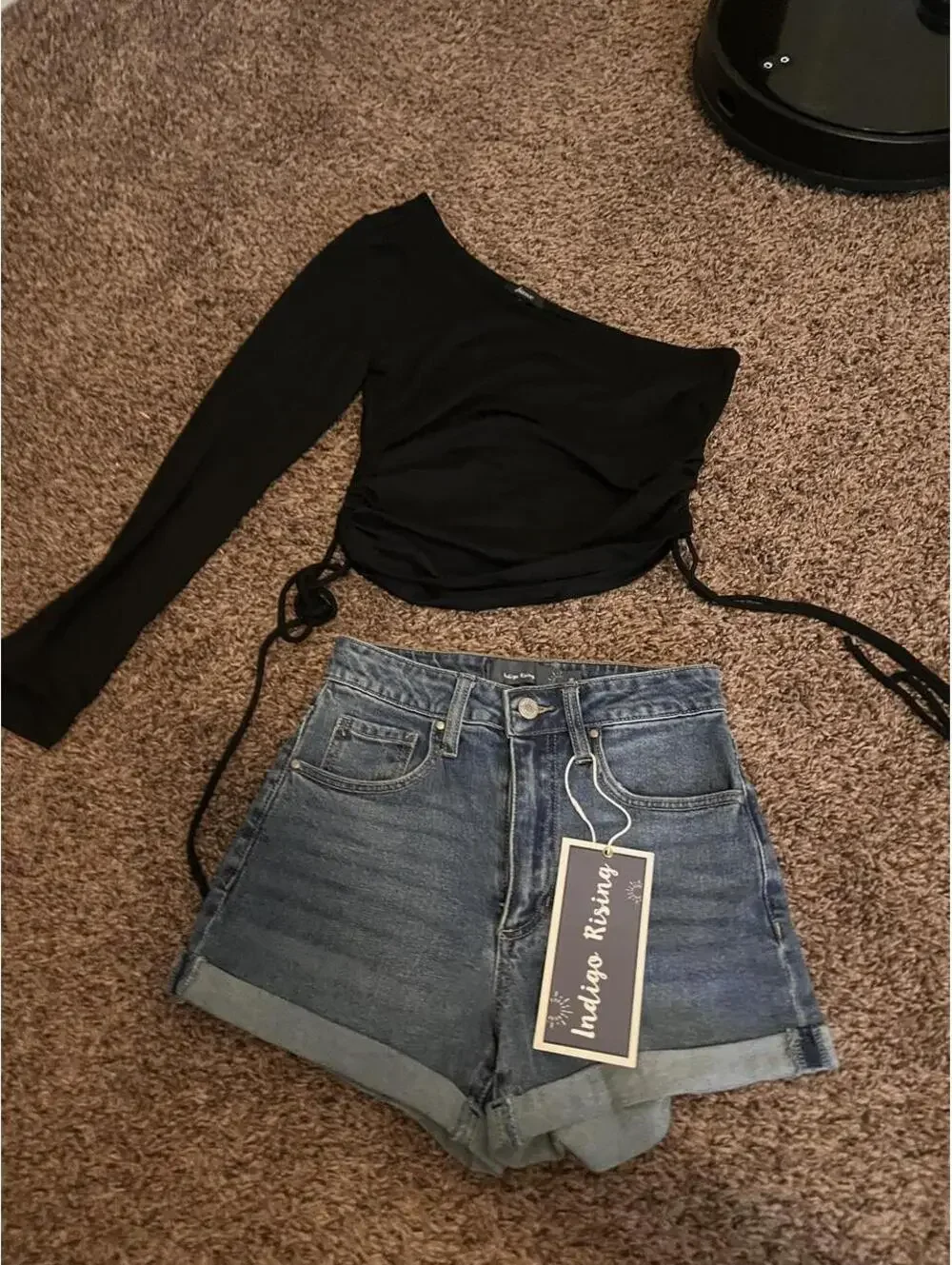 Indigo Rising denim shorts in blue #denim